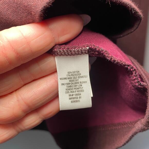 Bonobos Men's size XL Slim Eggplant Purple Quarter Zip Pullover Sweater - Picture 8 of 8